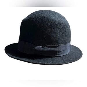 Inti Black Derby/Bowler Wool Felt Water-Repellent Hat Size Medium